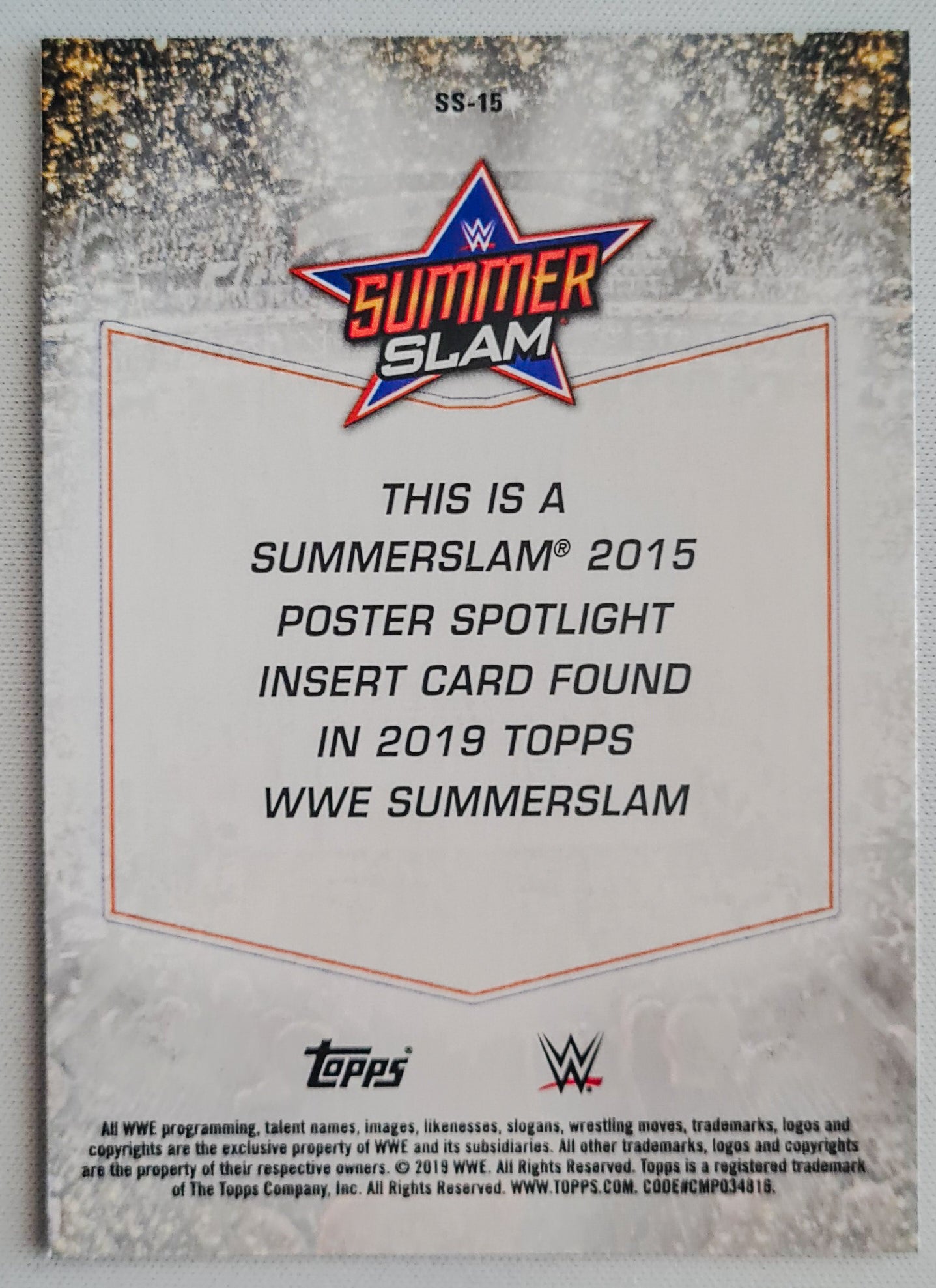 Poster Spotlight Lesnar Undertaker - 2019 Topps Summer Slam