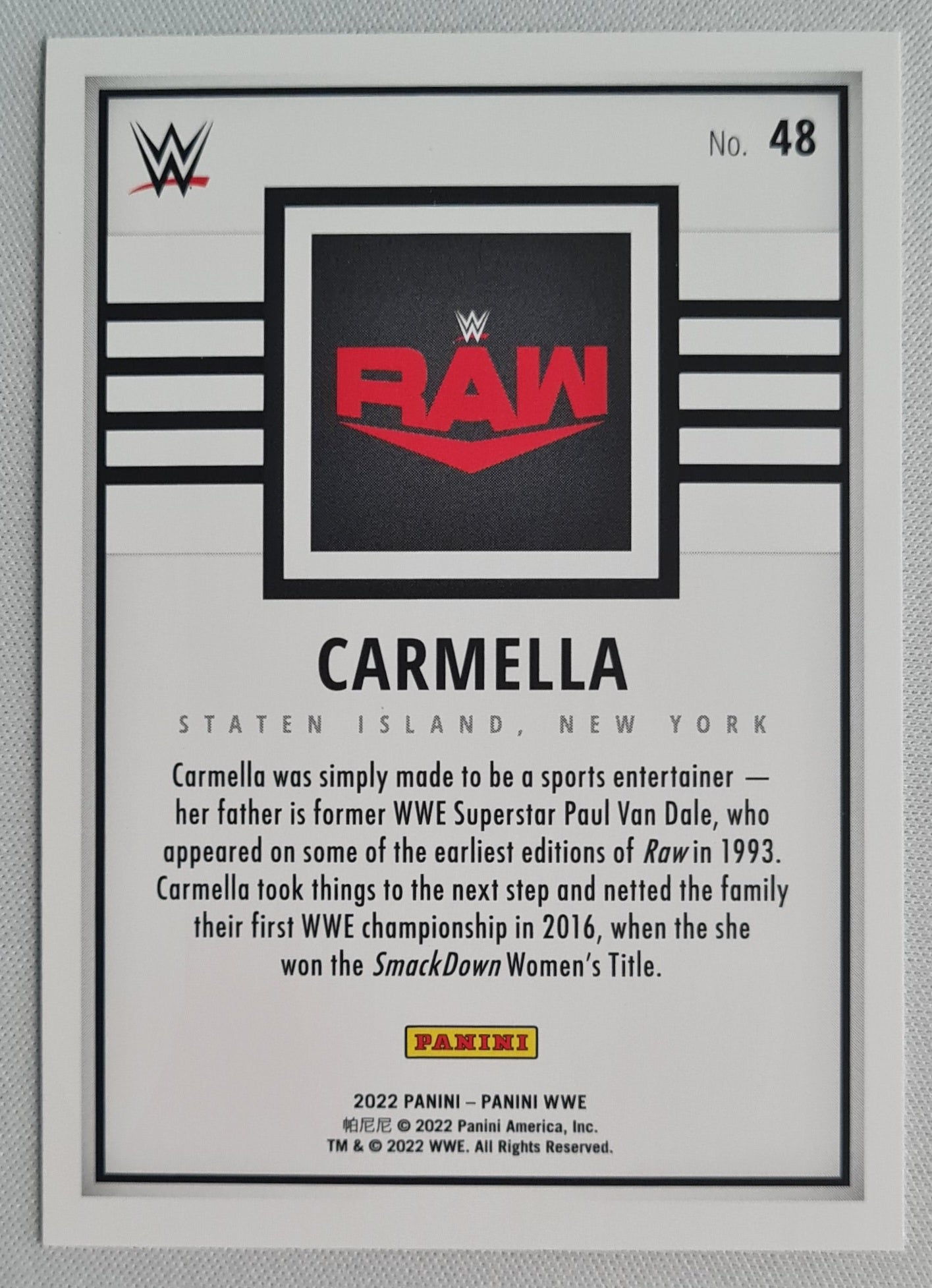 Carmella - 2022 Panini WWE - Debut Edition International Wrestling Card #48