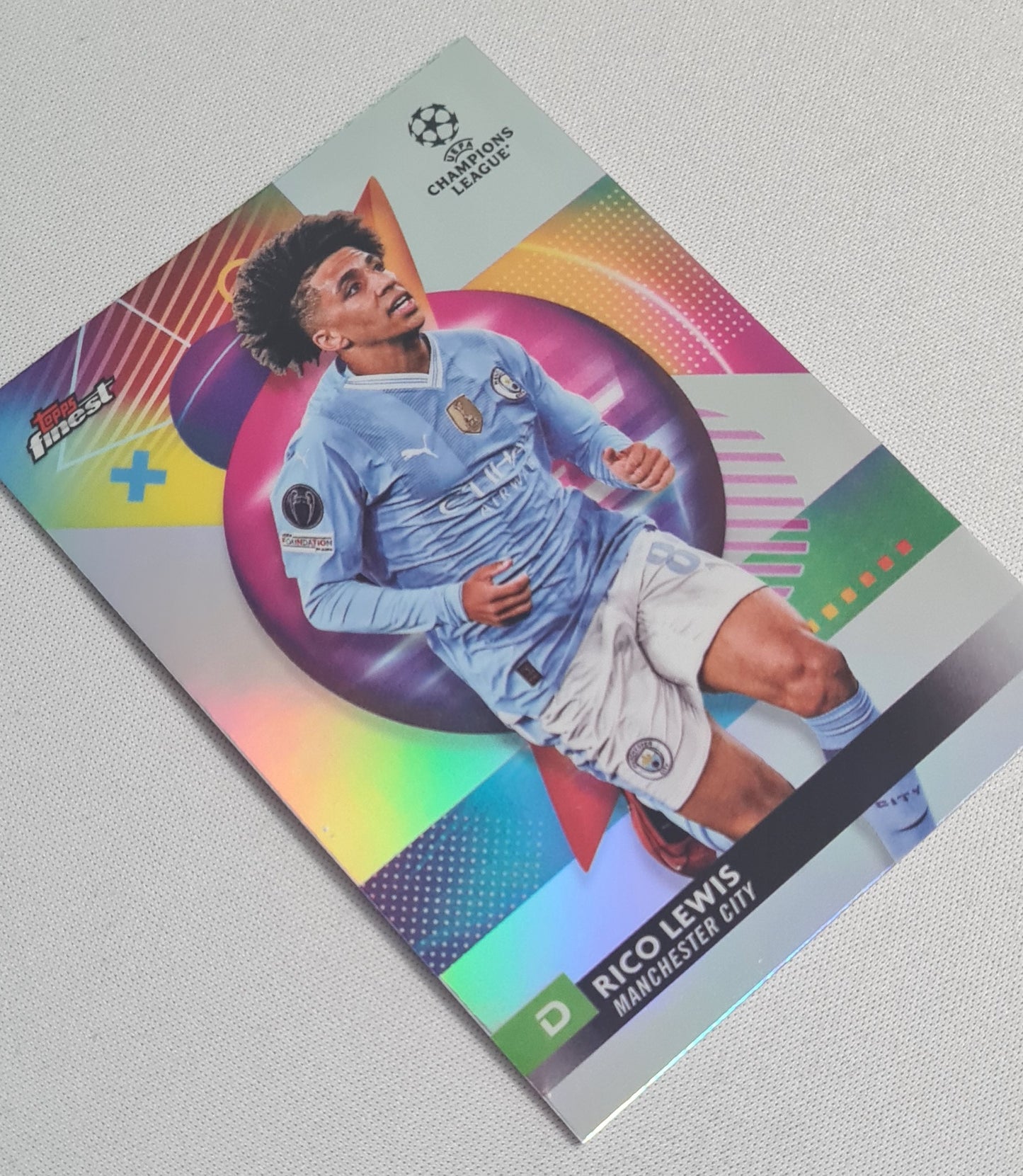 Rico Lewis - 2024 Topps Finest Manchester City #116 CL - Halo Refractor