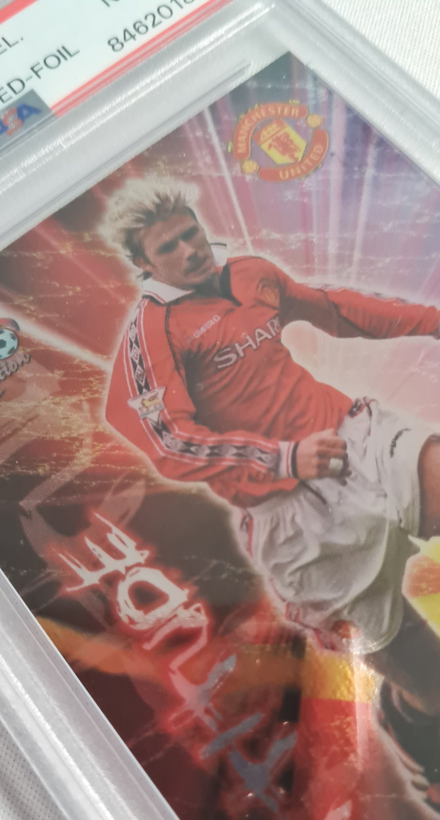 David Beckham - 2000 Futera Fans Selection #107 - Manchester United PLC - FOIL PSA 8