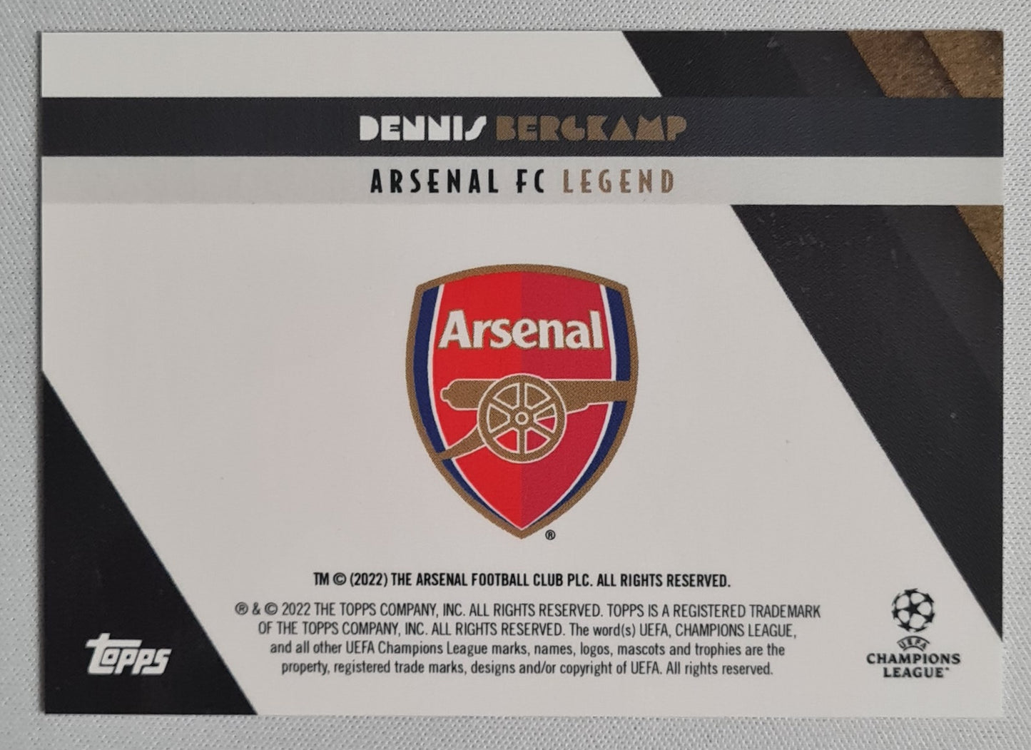 Dennis Bergkamp - 2022 Topps Decco Arsenal FC Legend Champions League