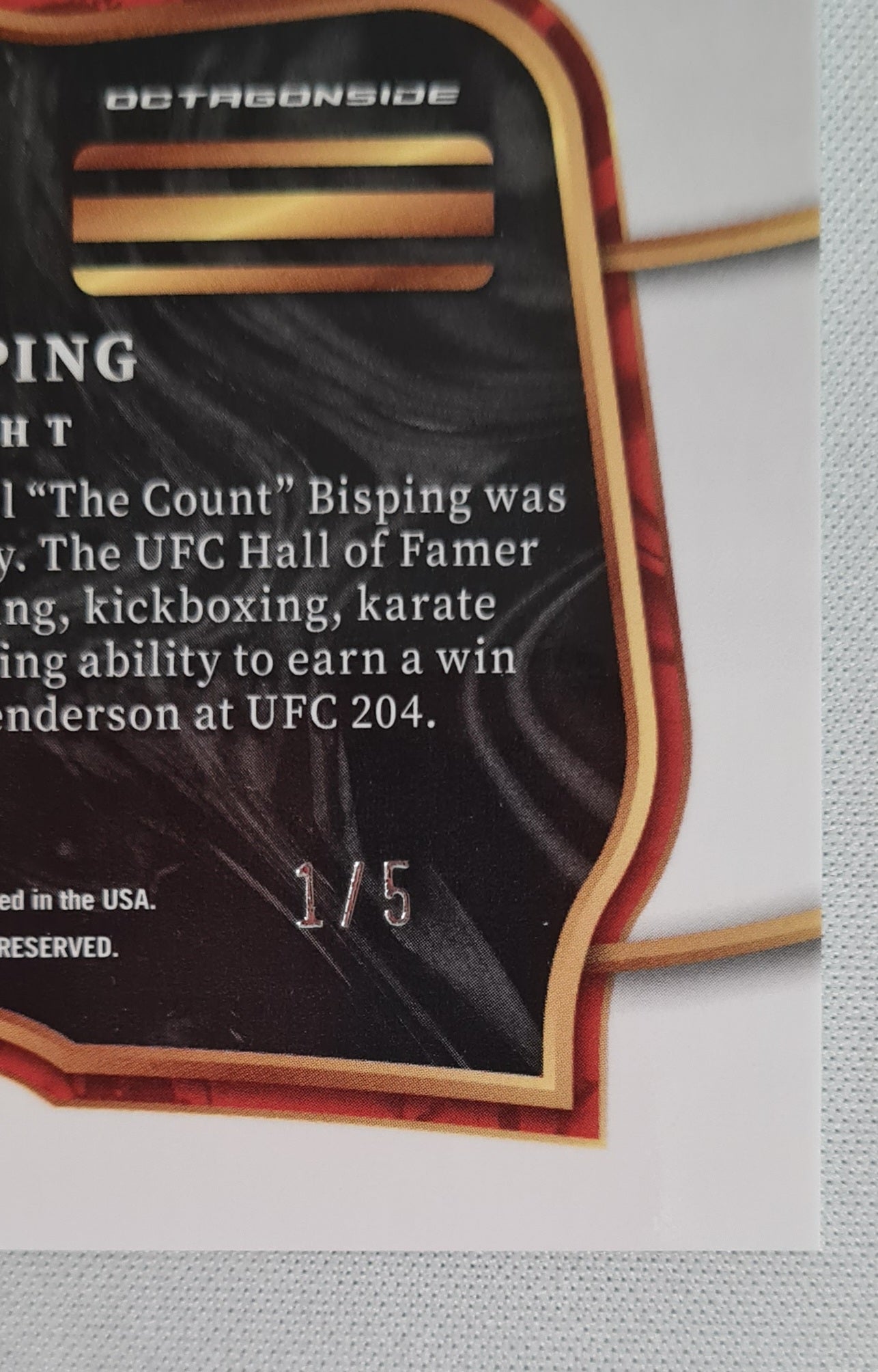 Michael Bisping - 2023 Panini Select UFC #263 Green Prizm /5 (!)