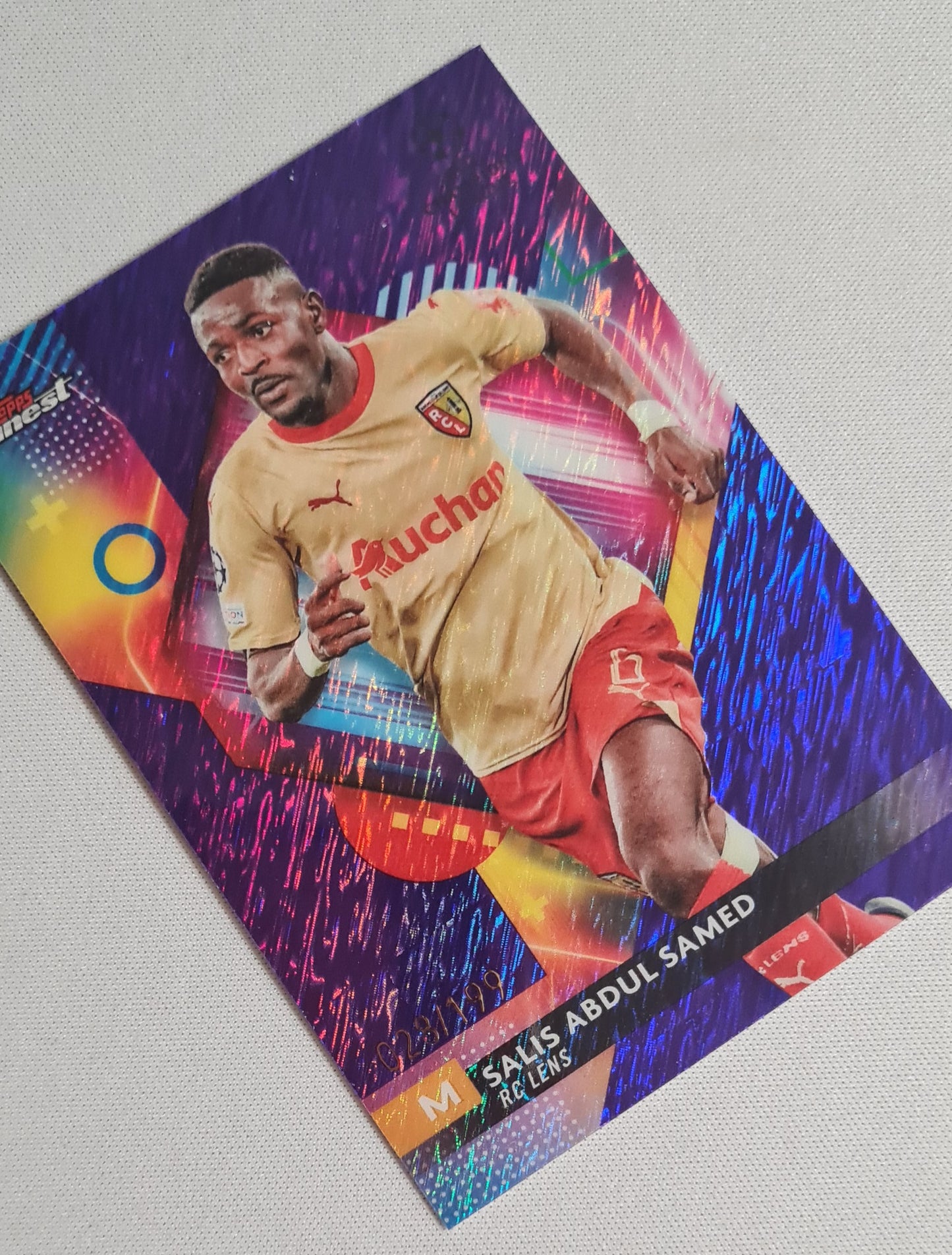 Salis Abdul Samed - 2024 Topps Finest #14 RC Lens (CL) Purple Shimmer /199
