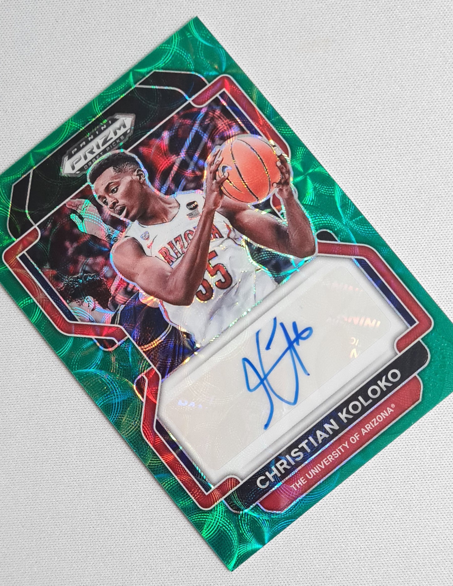 Christian Koloko - 2022 Panini Prizm Draft Picks #DP-CKO Prism Choice Green /8 Autograph