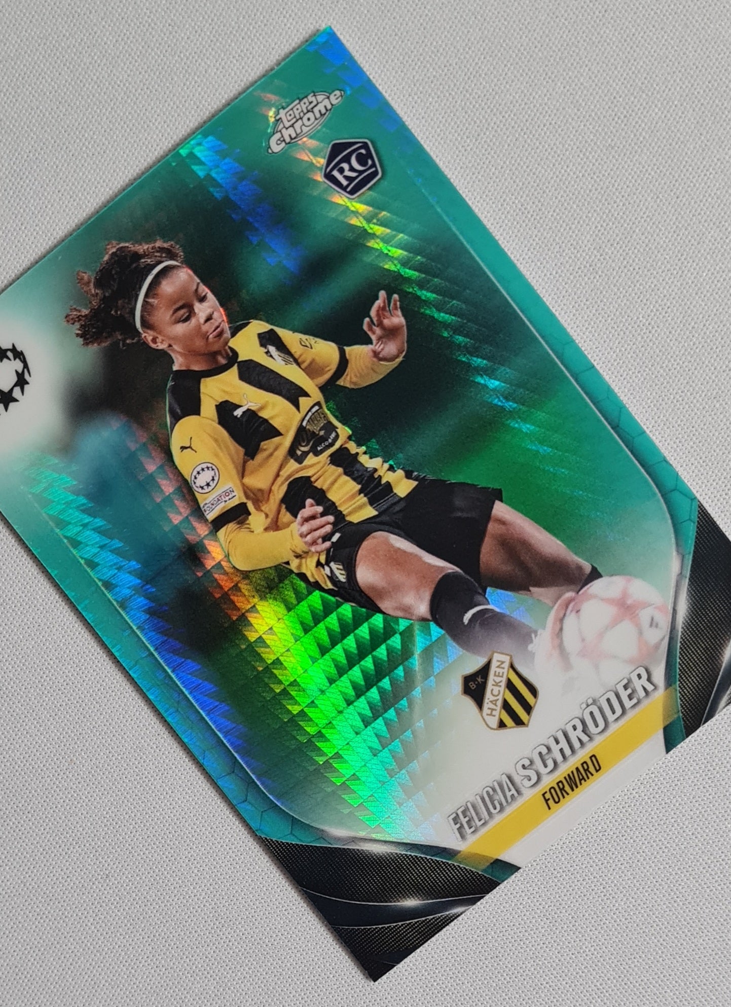 Felicia Schroder - 2023/24 Topps Chrome UEFA Women’s CL Aqua Prism Rookie #86 Hacken