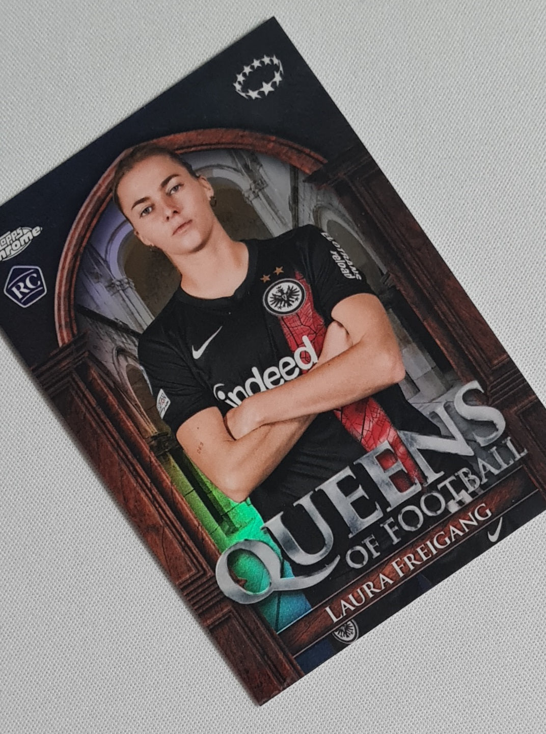 Laura Freigang - 2023/24 Topps Chrome UEFA Women's CL Queens of Football RC #QF-20 Eintracht Frankfurt