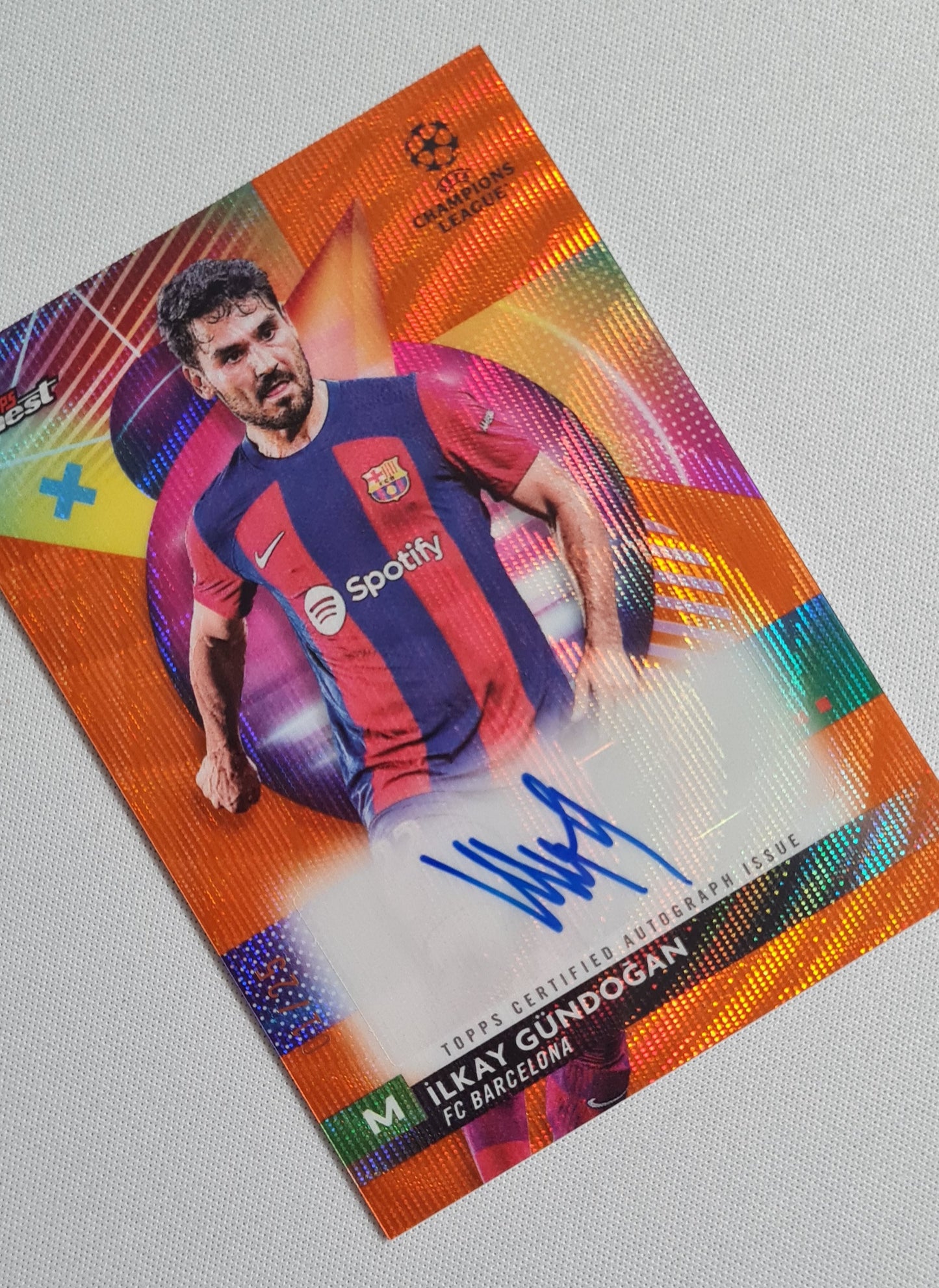 Ilkay Gundogan - 2024 Topps Finest Orange (CL) FC Barcelona /25 + Autograph