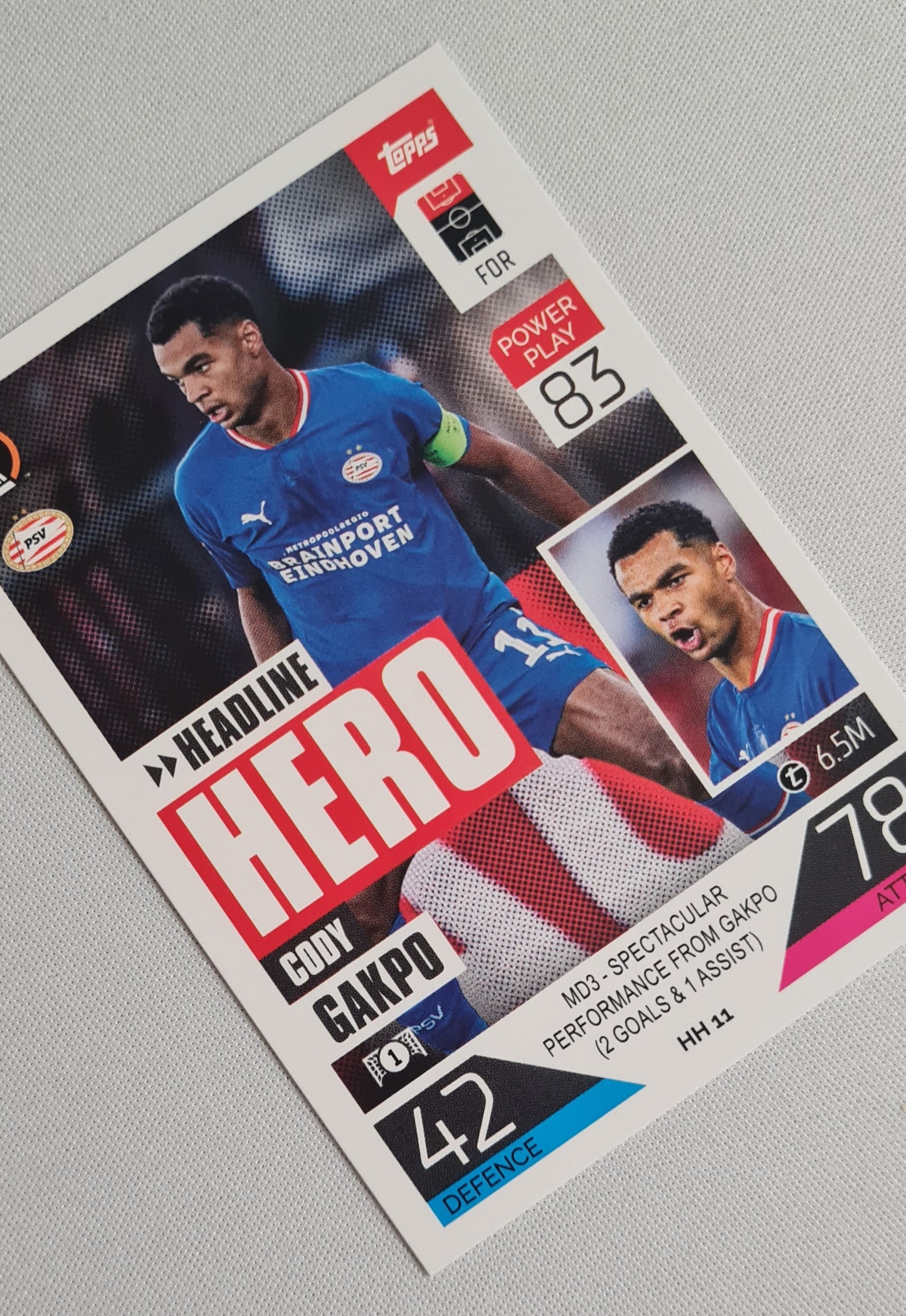 Cody Gakpo - Topps #HH11 Match Attack PSV Eindhoven (EL) Headline Hero