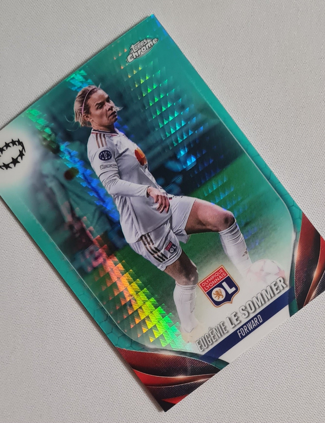 Eugenie Le Sommer - 2024 Topps Chrome #28 (CL) Aqua Refractor