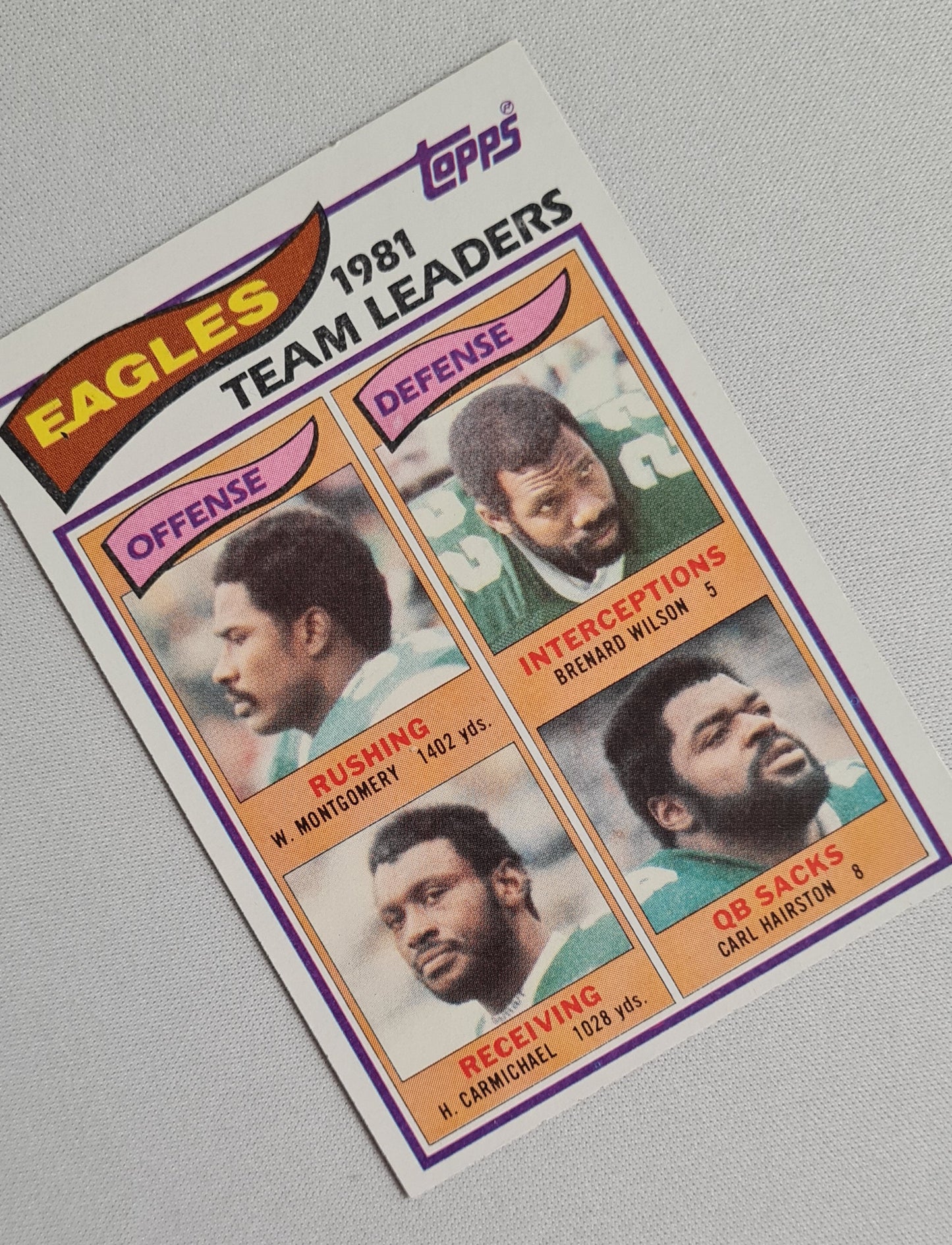 Team Leaders Eagles NFL - 1982 Topps Philadelphia Eagles 1981 Team Leaders