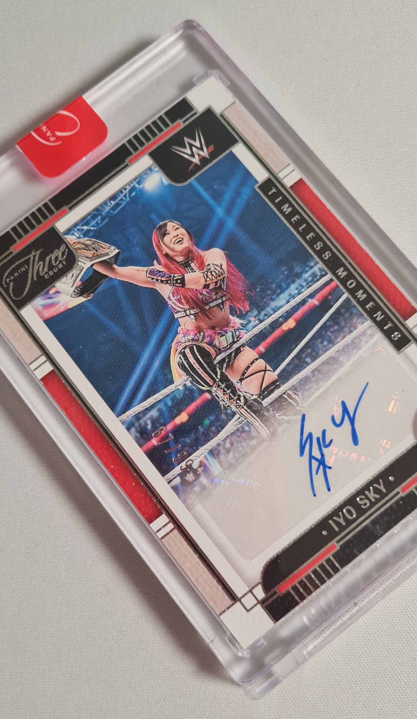 Iyo Sky - 2024 Panini Three Count #TV-IYO WWE Timeless Moments Auto /99