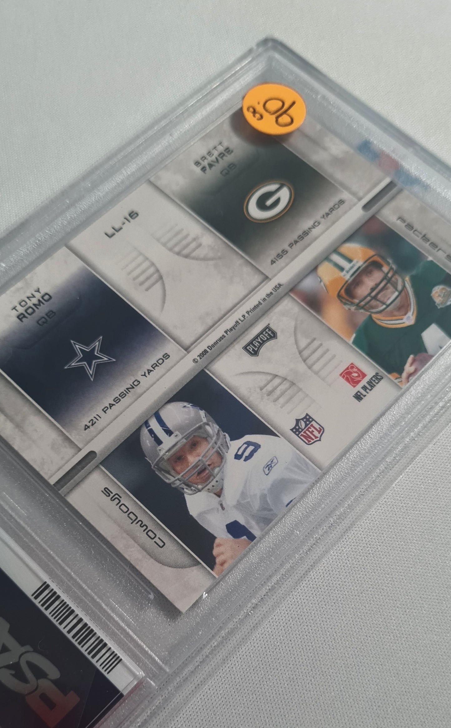 Brady/Brees/Romo/Favre - 2008 Playoff Prestige "League Leaders" #LL-16 PSA 8 NM-MT