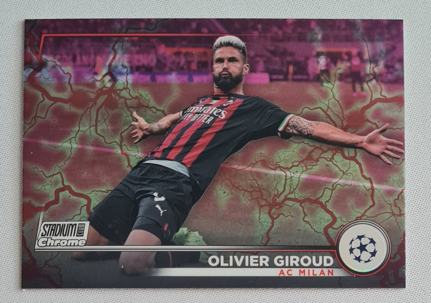 Olivier Giroud - 2023 Topps Stadium Chrome AC Milan #70 Red Electric