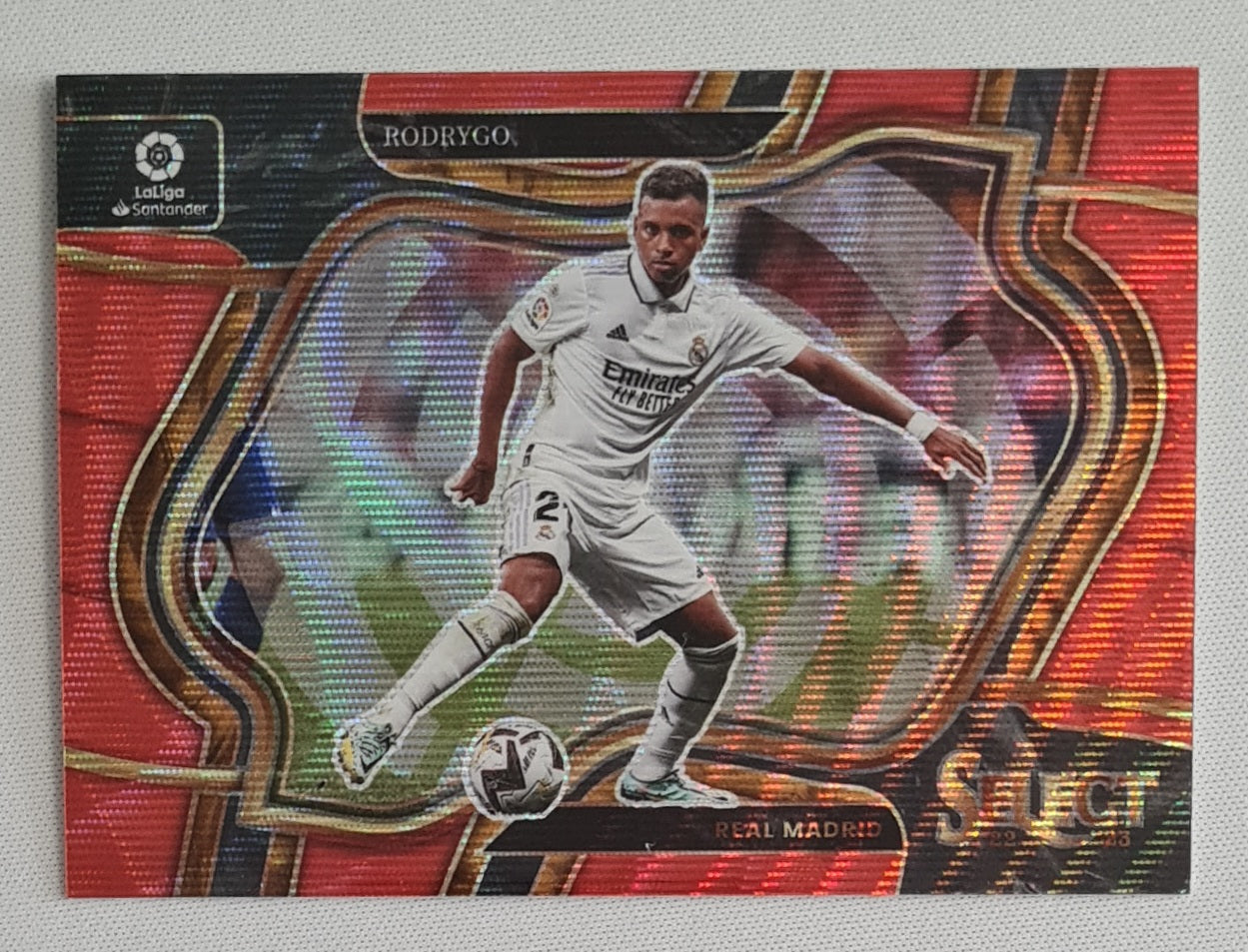 Rodrygo - 2022/23 Panini Select La Liga Soccer Field Level Red Wave Prizm #231 Real Madrid