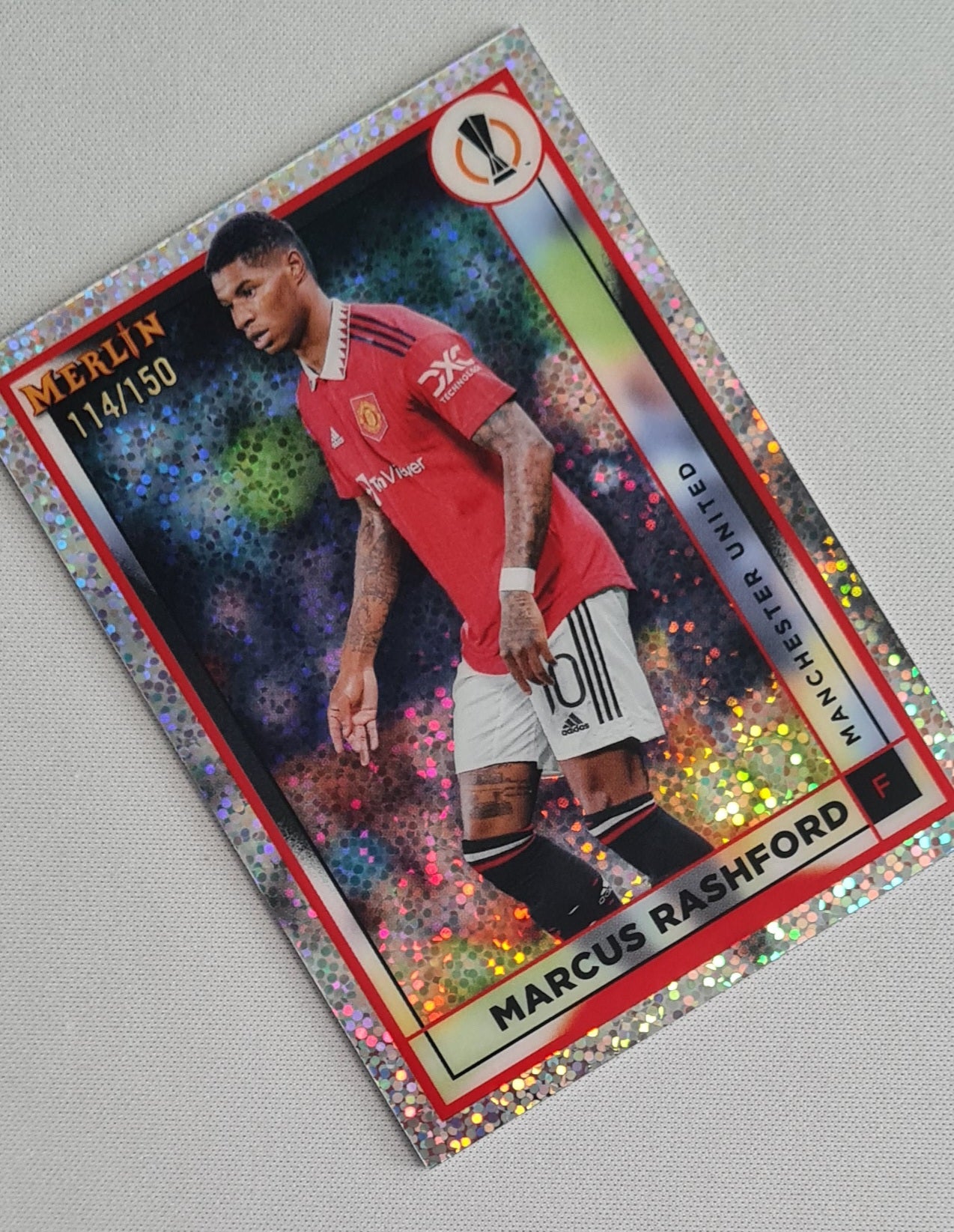Marcus Rashford - 2022/23 Topps Merlin UEFA Club Competitions Speckle Refractor /150 #98 Manchester United