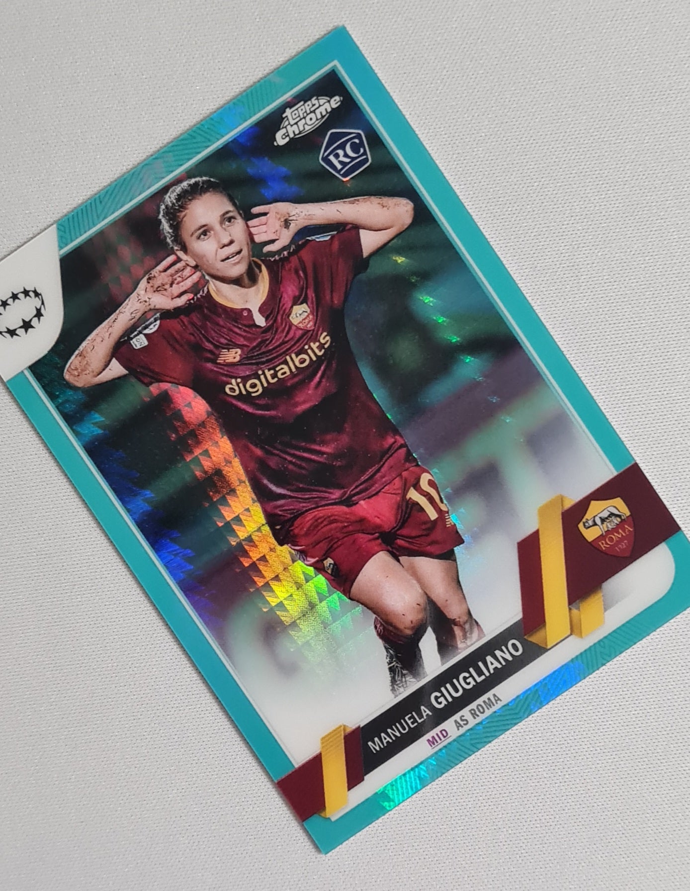 Manuela Giugliano - 2023 Topps Chrome Aqua AS Roma (CL) (RC) #45