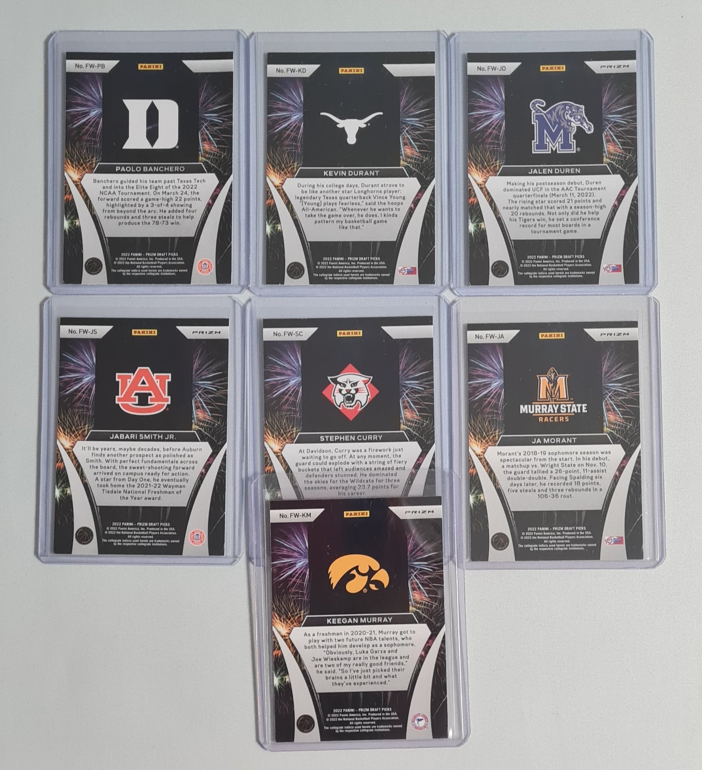 Basketball Fireworks (Lot 7 Cards) - 2022 Panini Prizm Draft Picks