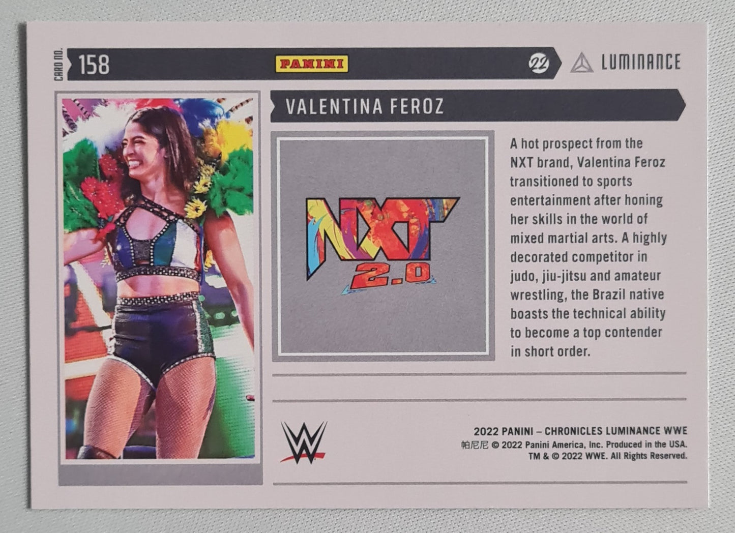 Valentina Feroz - 2022 Panini Chronicles Luminance WWE/NXT 2.0 (RC) #158
