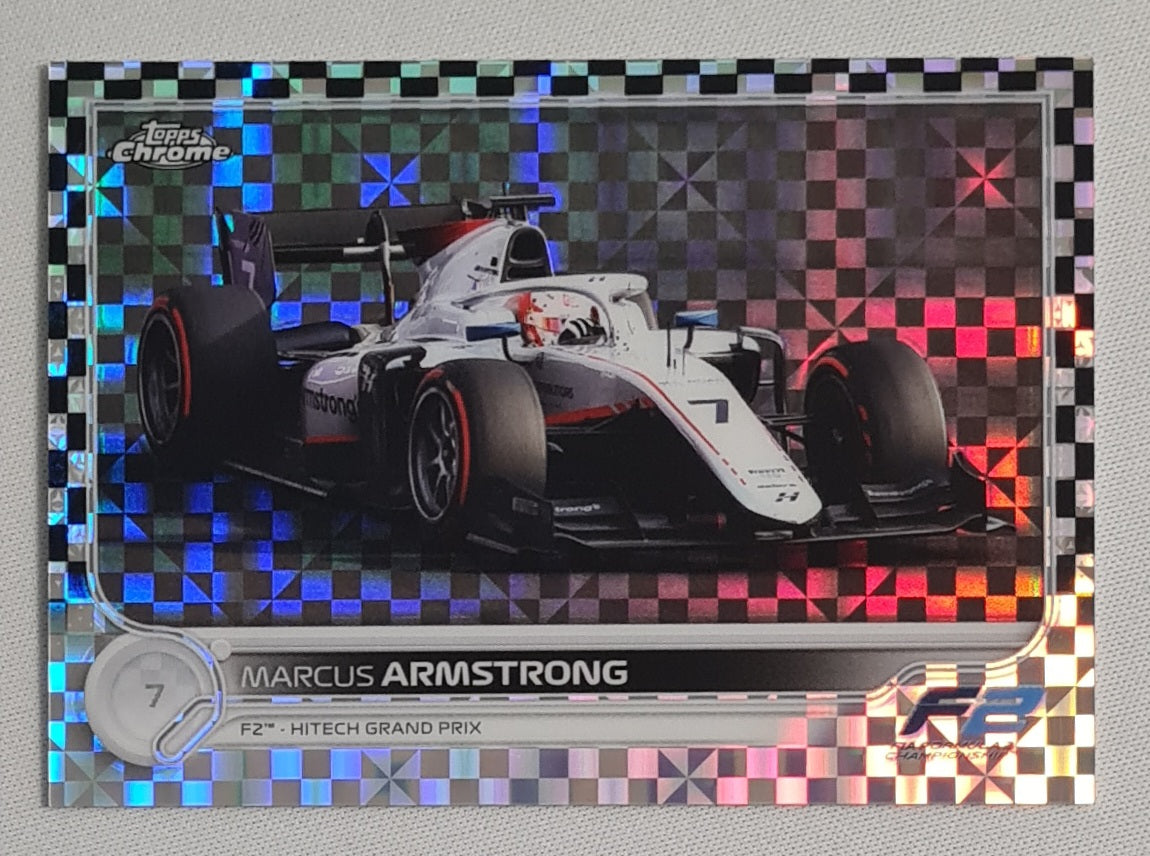 Marcus Armstrong - 2022 Topps Chrome F-2 Dallara F2 2018 Mecachrome #135 Checkered flag