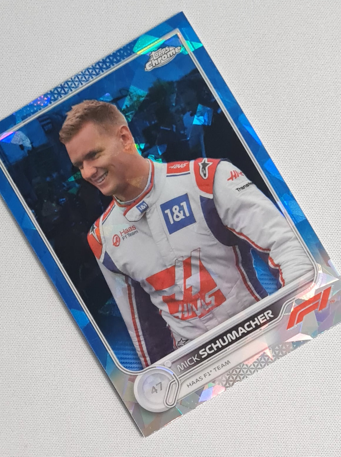 Mick Schumacher - 2022 Topps F-1 Haas Formula One Team #70 Blue Cracked Ice