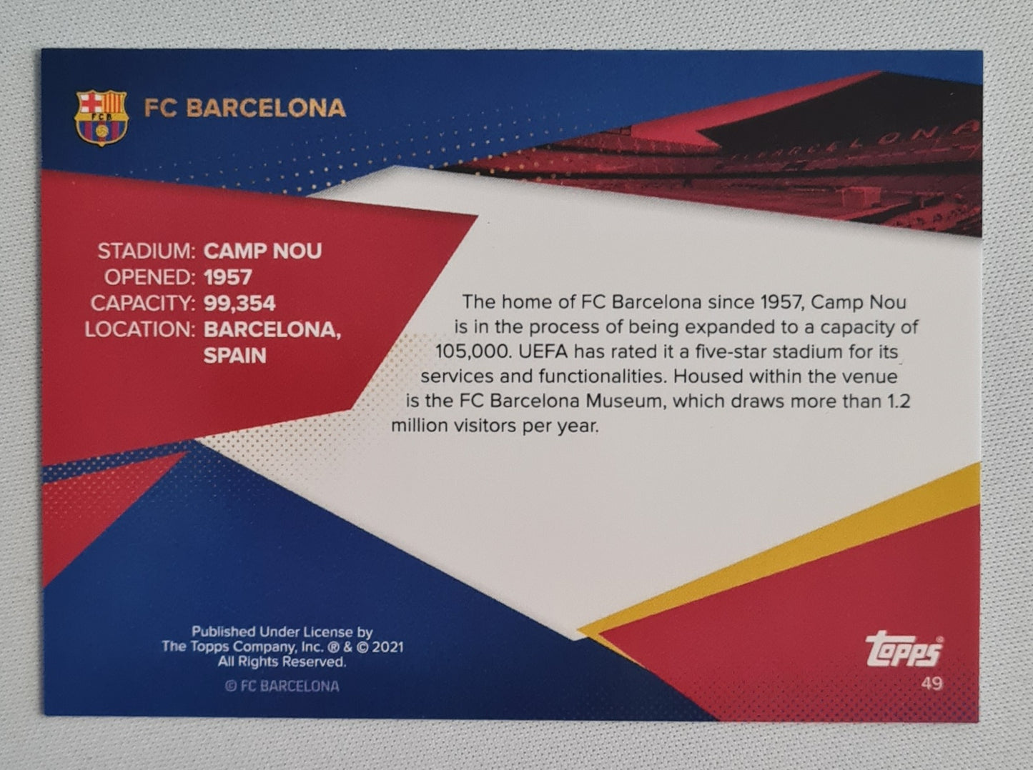 Camp Nou - 2021 Topps Stadium FC Barcelona #49