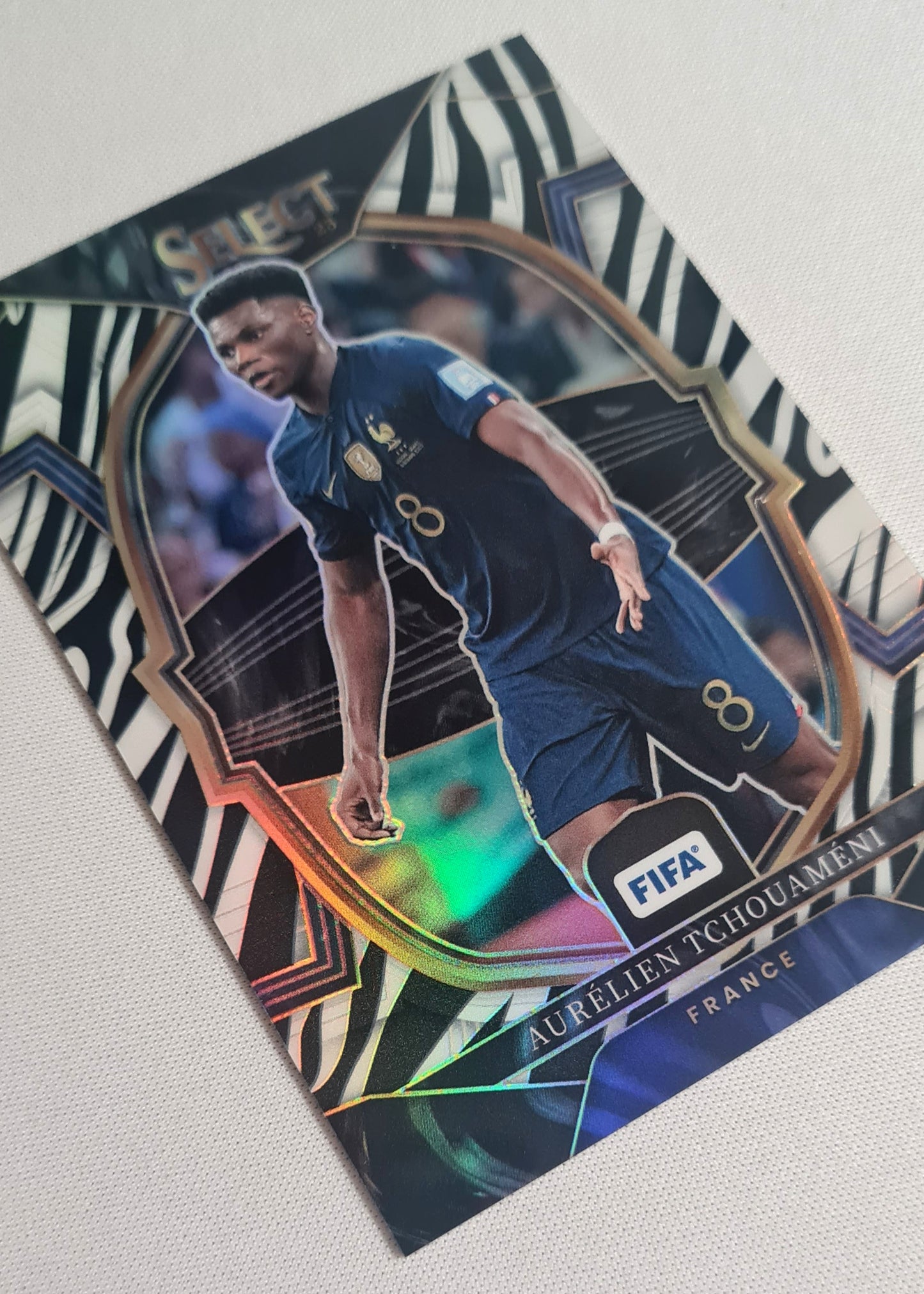 Aurelien Tchouameni - 2022/23 Panini Select FIFA Soccer National Team France Terrace #16 Zebra Prizm /25 SSP