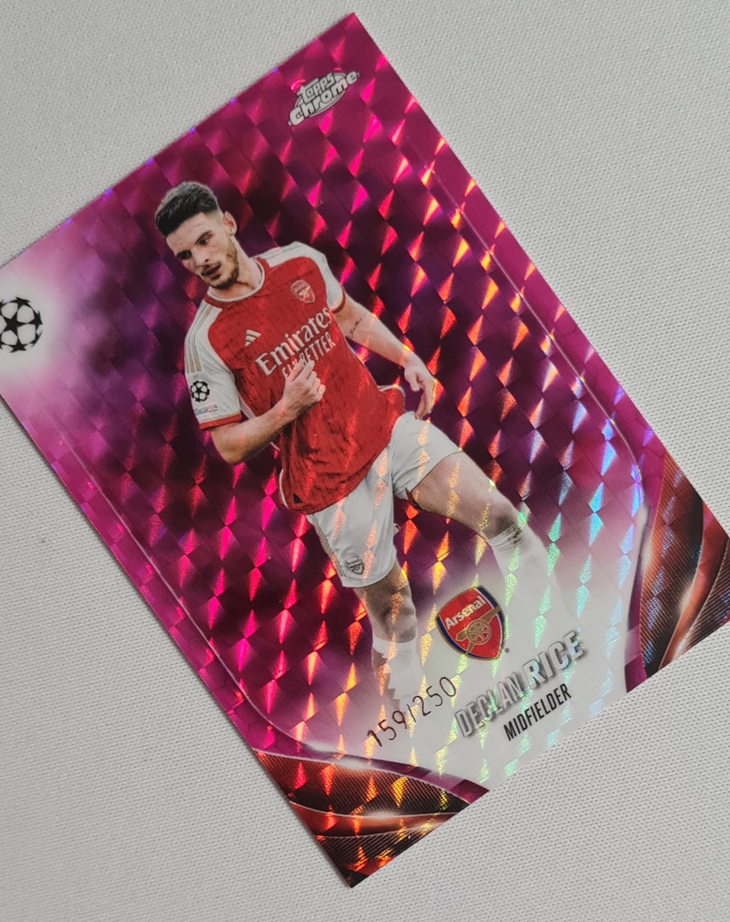 Declan Rice - 2024 Topps Chrome UEFA CL FC Arsenal #6 /250 Pink Geomatric