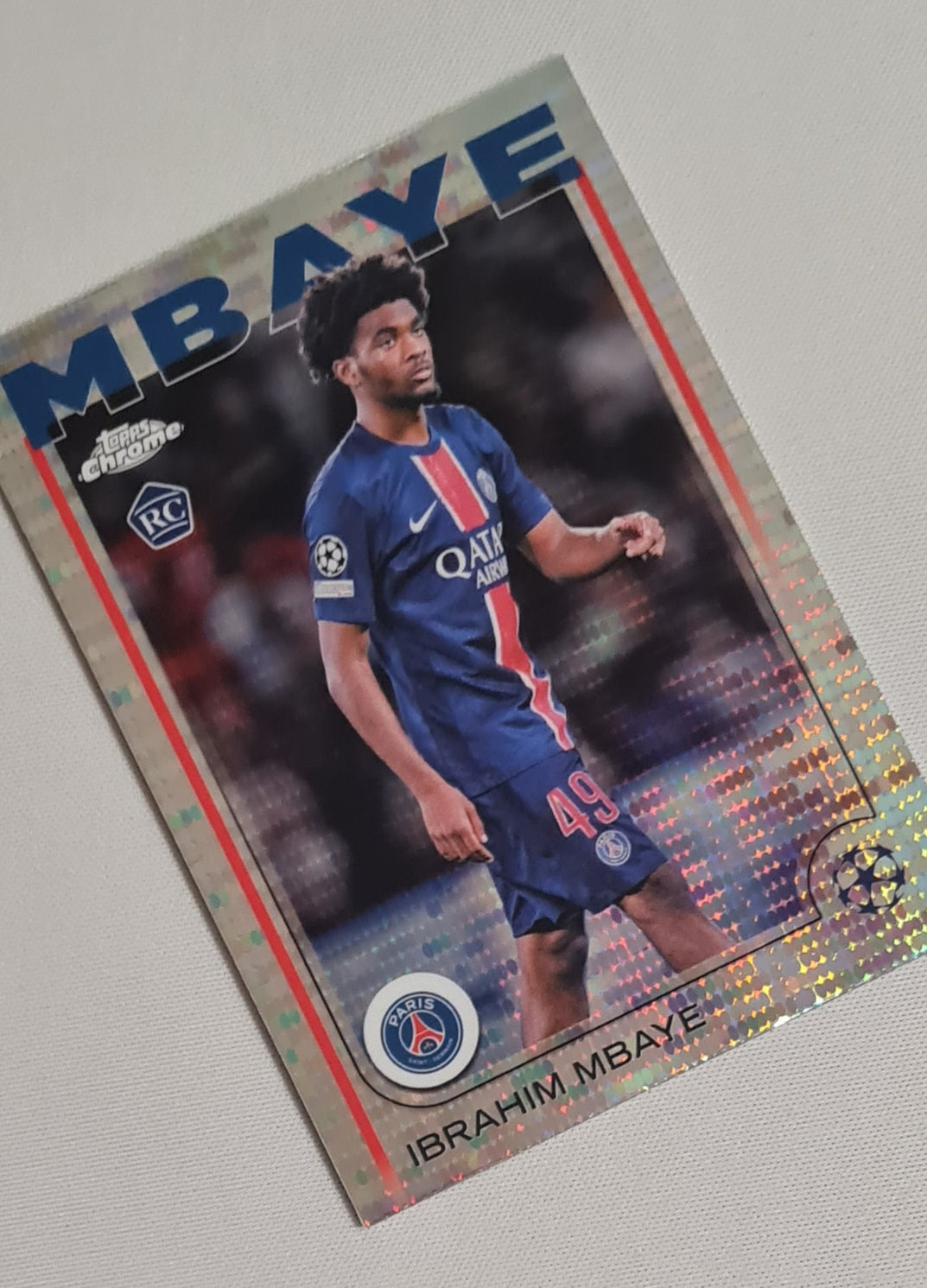 Ibrahim Mbaye - 2025 Topps Chrome PSG (RC) #15 Pulsar Refractor