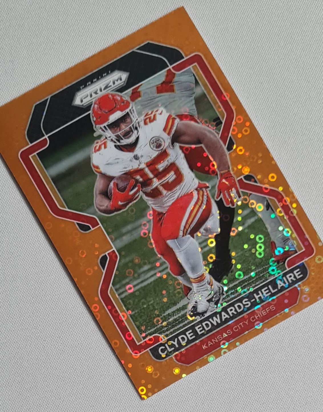Clyde Edwards-Helaire - 2021 Panini Prizm Football NFL Chiefs #191 Orange Disco Prizm