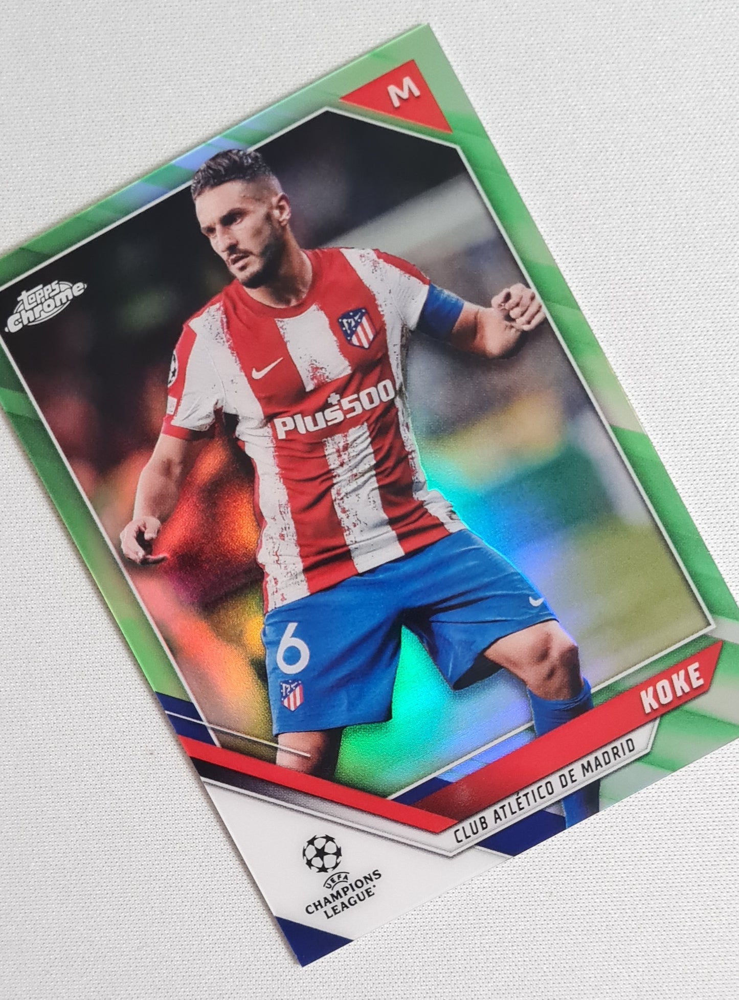 Koke - 2022 Topps Chrome Champions League Club Atletico de Madrid #51 /99 Green