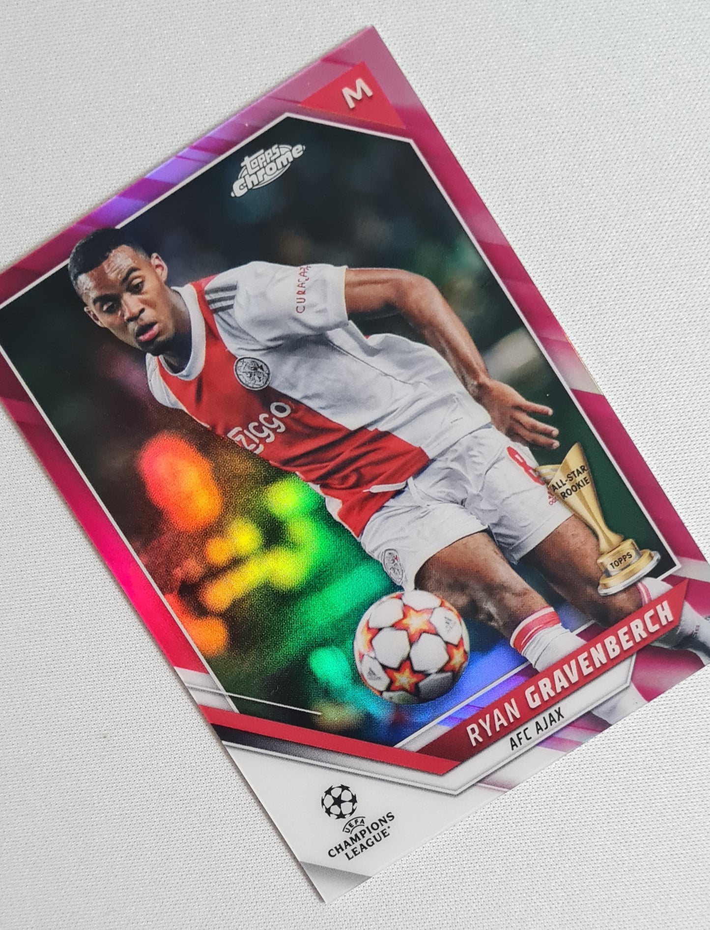 Ryan Gravenberch - 2022 Topps Chrome Champions League AFC Ajax #72 /175 Pink