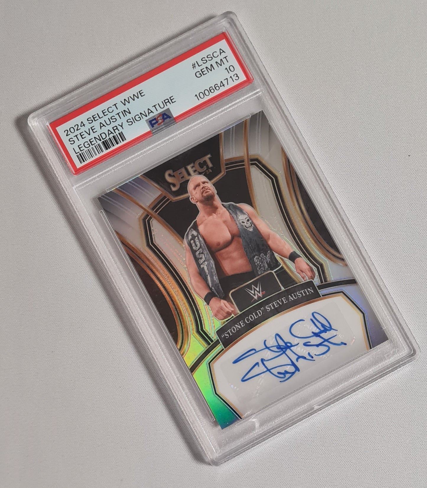Steve Austin - 2024 Panini Select WWE Wrestling Legendary Signature "Stone Cold Steven Austin" #LSSCA PSA 10 GEM Mint / Auto