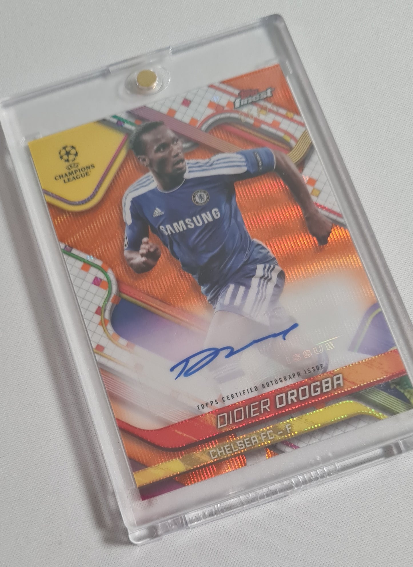 Didier Drogba - 2025 Topps Finest Chelsea FC (CL) #BA-DD /Auto /25 Orange Wave