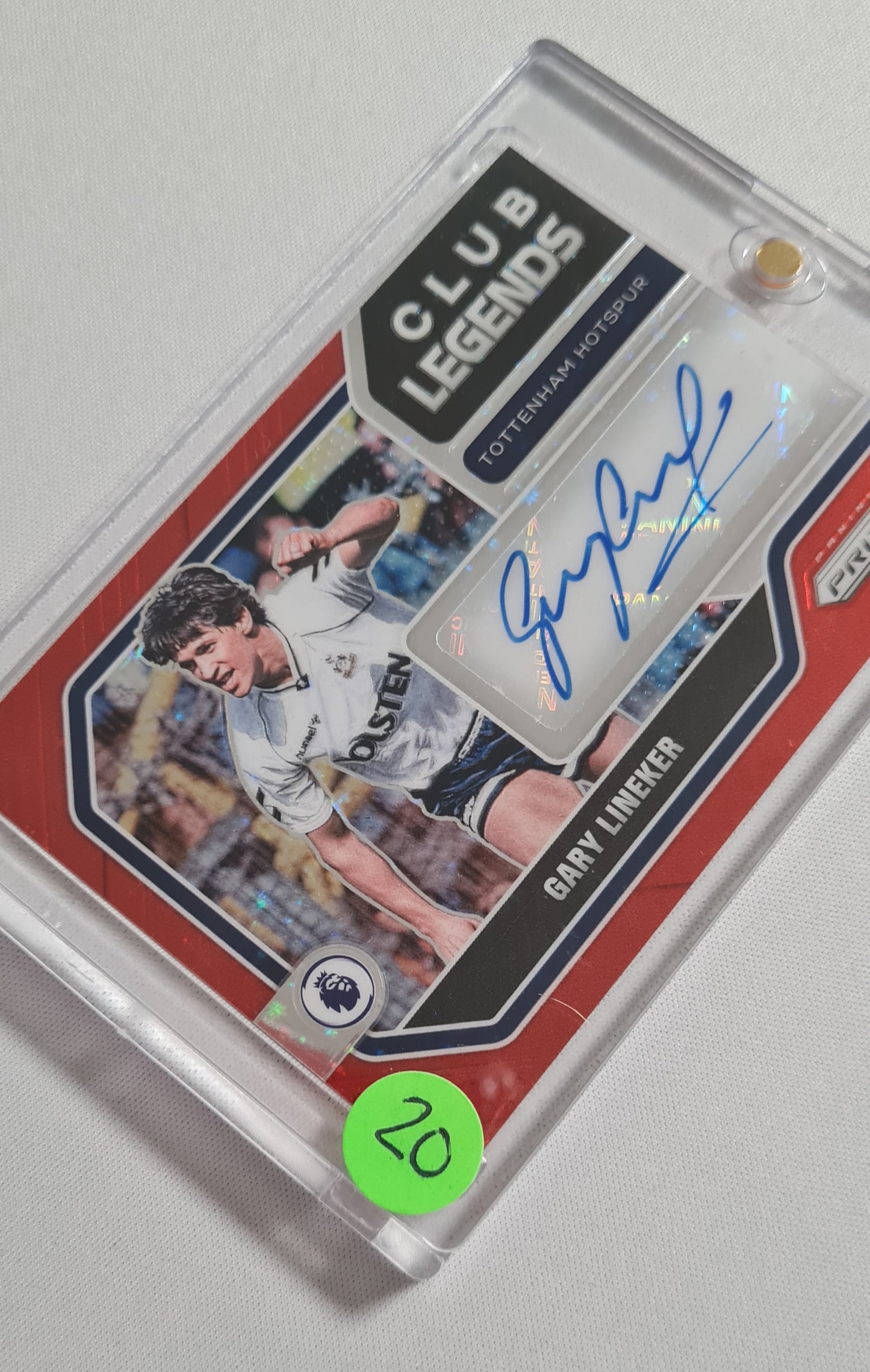 Gary Lineker - 2021/22 Panini Prizm Premier League Soccer - Club Legends - #CL-GL Red / Autograph