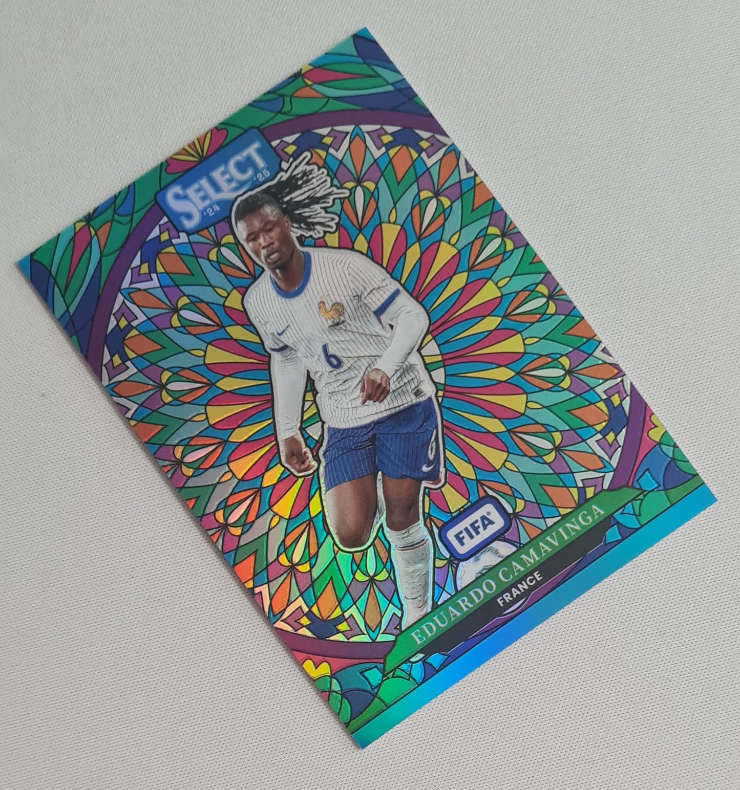 Eduardo Camavinga - 2024/25 Panini Select FIFA Soccer National Team France Prizm #15 Stained Glass