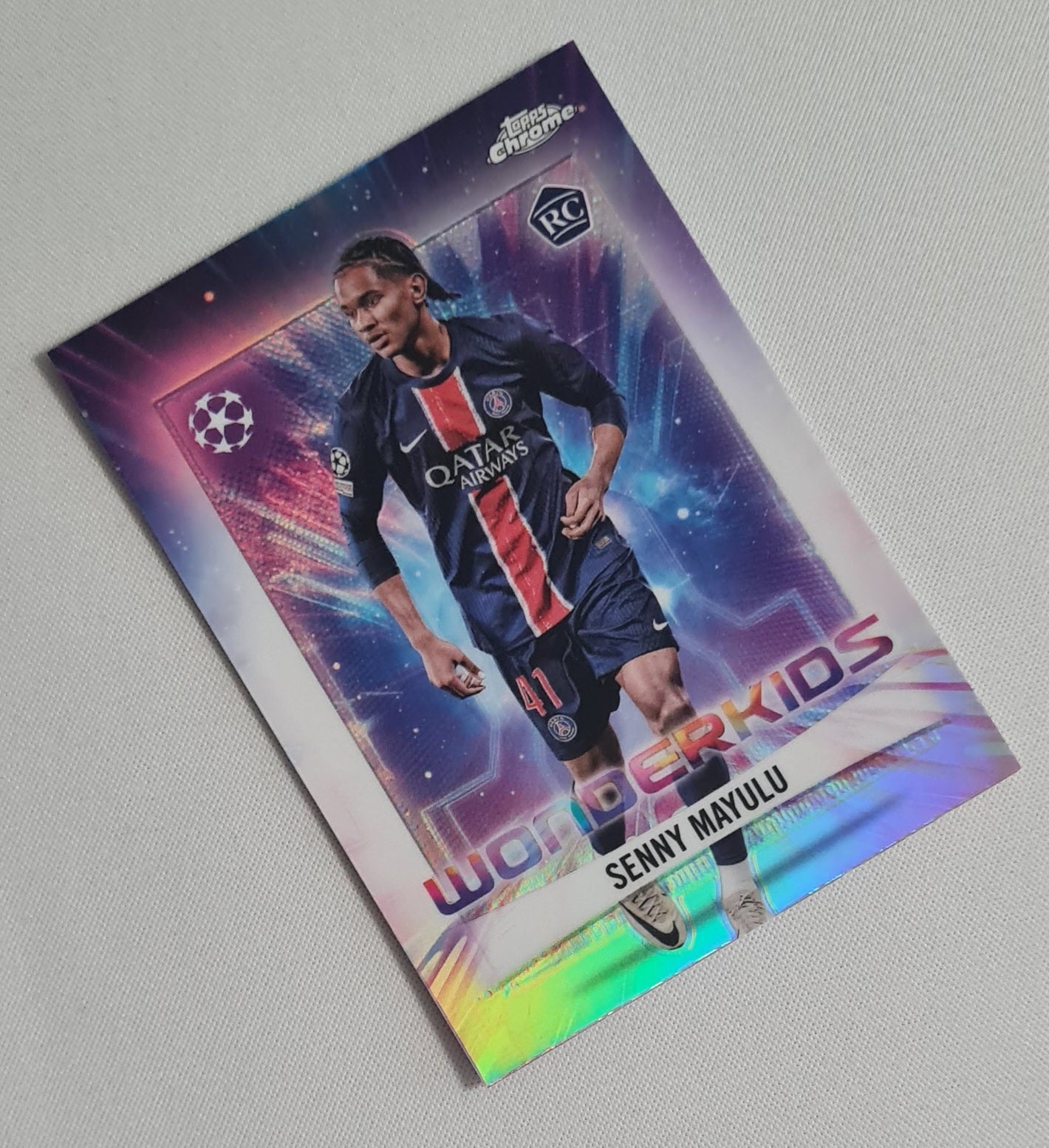 Senny Mayulu - 2025 Topps Chrome Wonderkids (RC) Paris PSG (CL) #WK-15