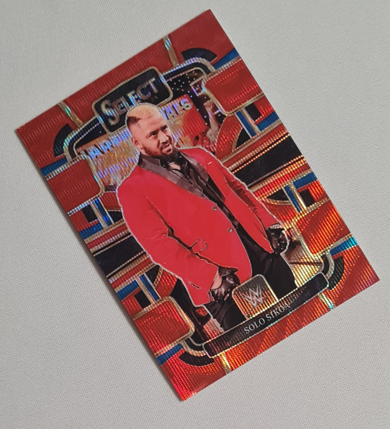 Solo Sikoa - 2024 Panini Select WWE Wrestling Smack Down Prizm #26 Red Concourse Refractor /99