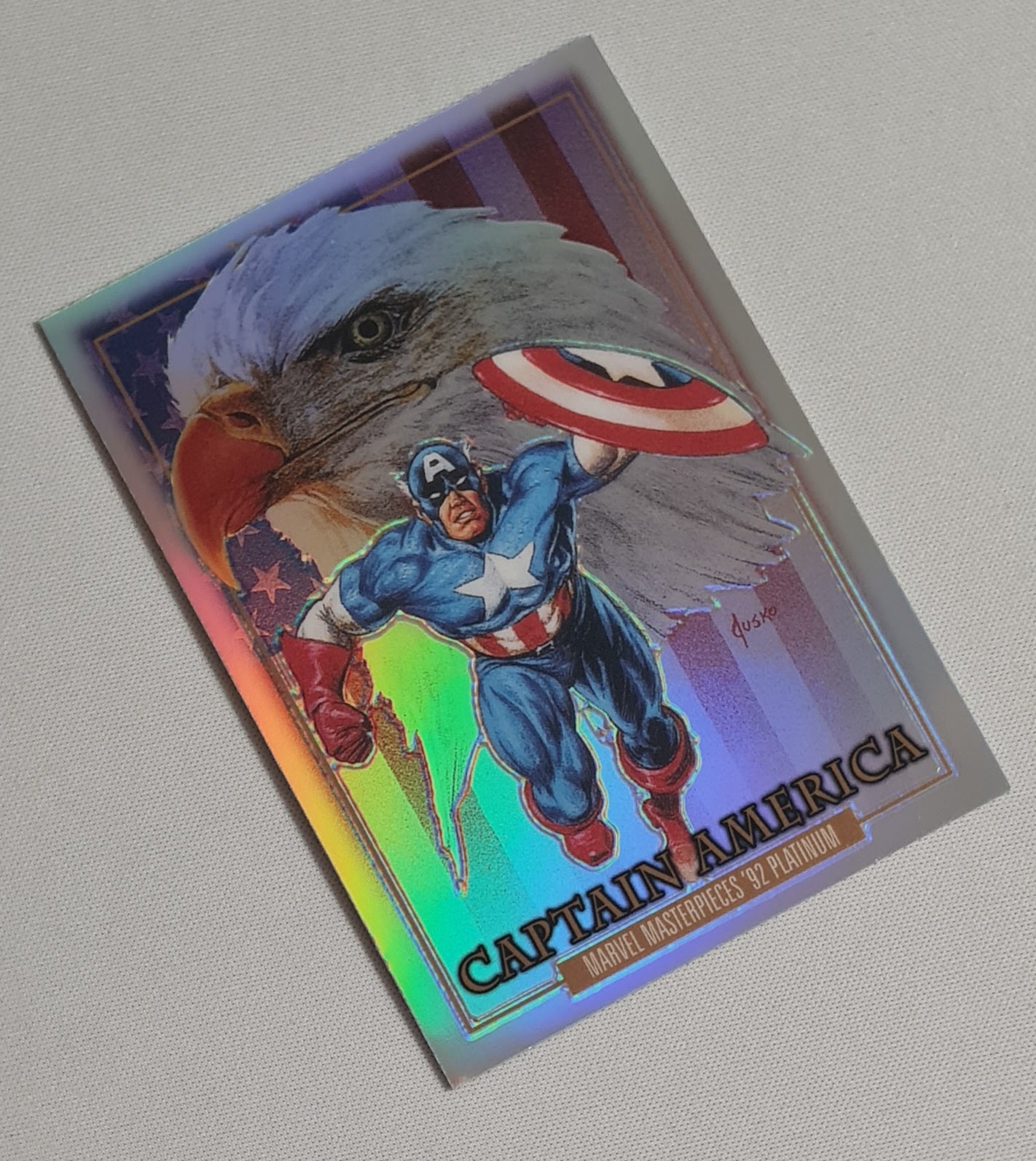 Captain America - 2024 Marvel Masterpieces '92 Platinum #16 Refractor