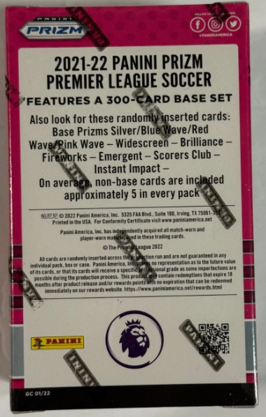 2021/22 Panini Prizm Premier league Socceer CEREAL BOX new factory sealed