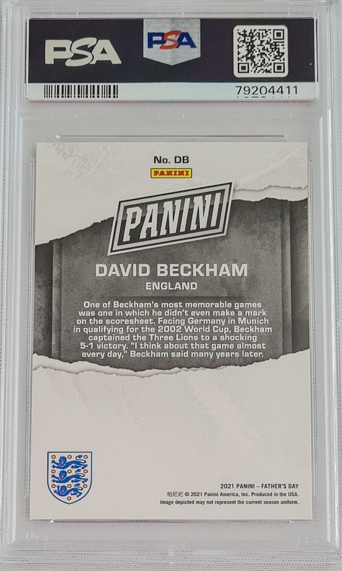 David Beckham PSA 10 - 2021 Panini Father's Day