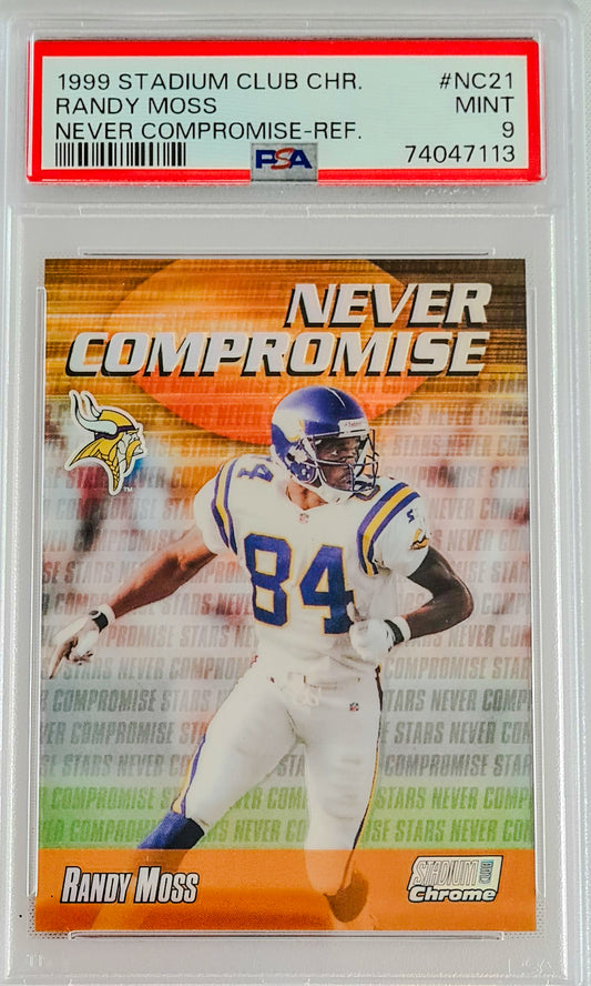 Randy Moss PSA 9 - 1999 Topps Stadium Club Chr. - Never Compromise