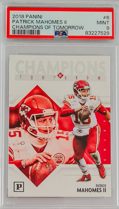 Patrick Mahomes II PSA 9 - 2018 Panini Football "Champions of Tomorrow"