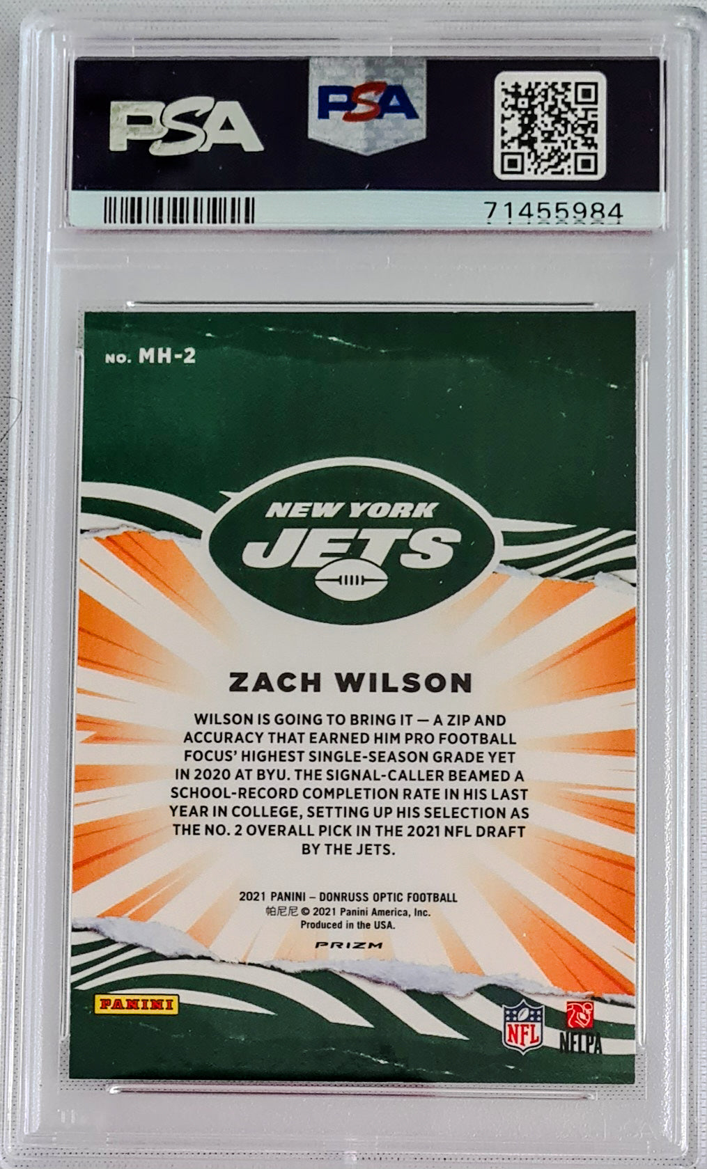 Zach Wilson PSA 10 - 2021 Panini Donruss Optic MY HOUSE!