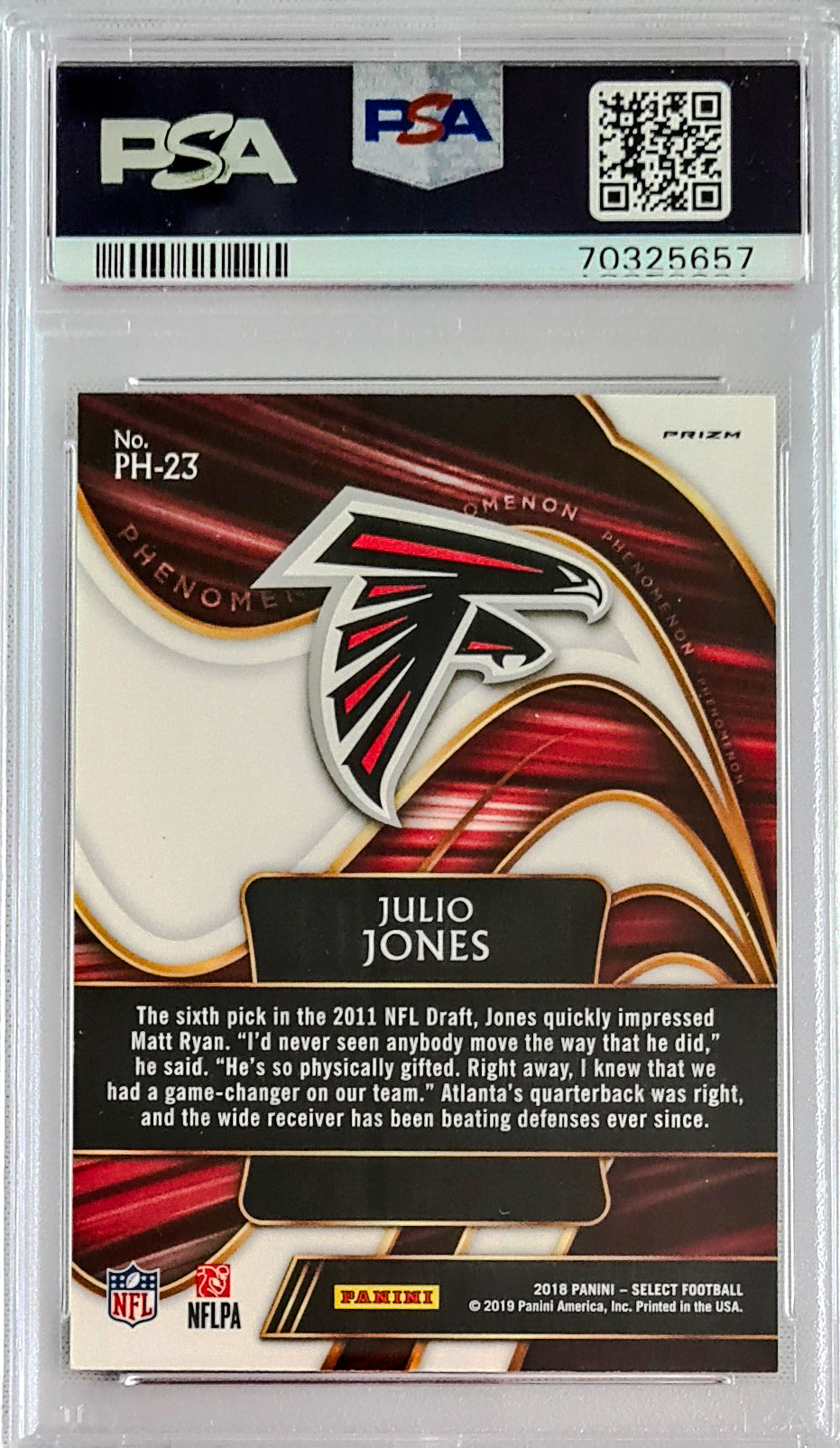 Julio Jones PSA 9 - 2018 Panini Select Prizm Phenomenon