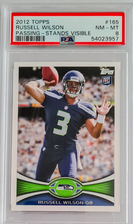 Russel Wilson PSA 8 - 2012 Topps Passing Stands Visible - RC