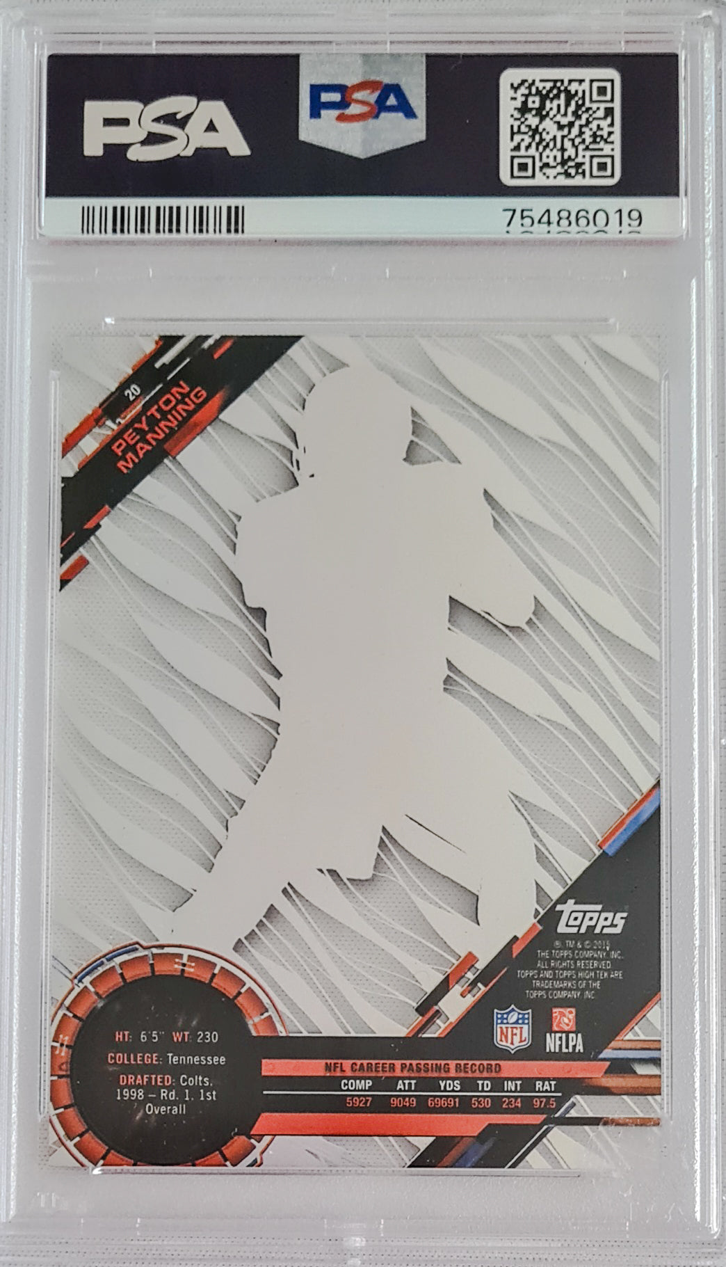 Peyton Manning PSA 9 - 2015 Topps High Tek - Grass