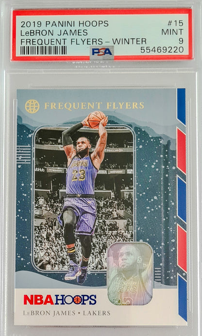 Lebron James PSA 9 - 2019 Panini NBA Hoops Frequent Flyers - Winter