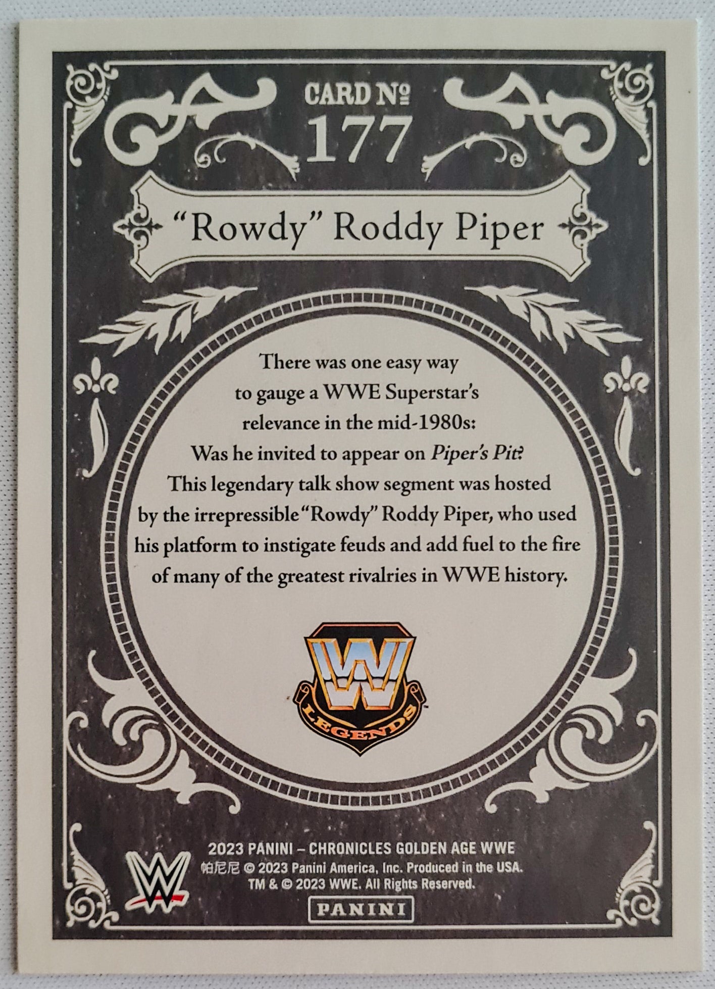 "Rowdy" Roddy Piper - 2023 Panini Chronicles Gold Age WWE