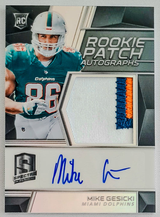 Mike Gesicki - 2018 Panini Spectra: Patch/ Auto /99