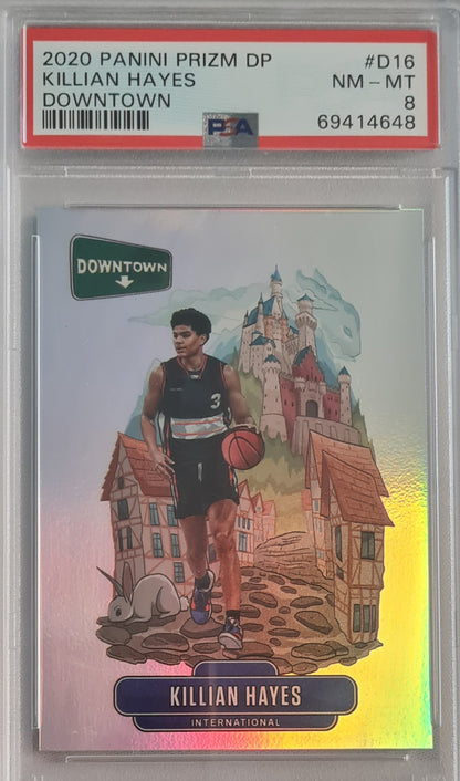 Killian Hayes - 2020/21 Panini Prizm Draft Picks Downtown PSA8